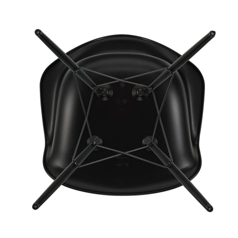 Cadeira de Braços Plástica Eames DAW / Base Ácer Preto
